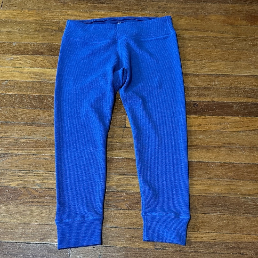 Rabbit Motivators Mazarine Blue Waffle Knit Leggings, Large